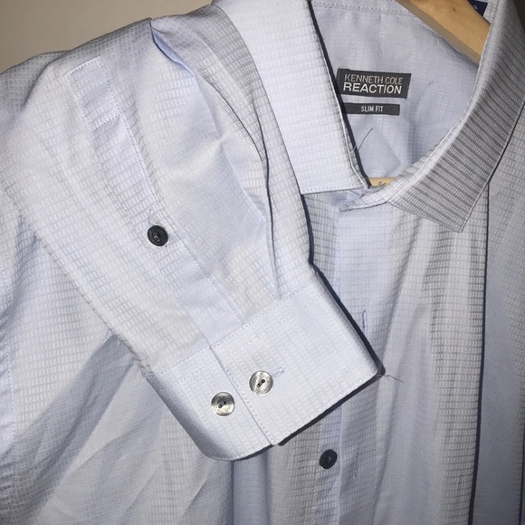 NWOT Kenneth Cole Reaction Blue Dress Shirt - Picture 3 of 5